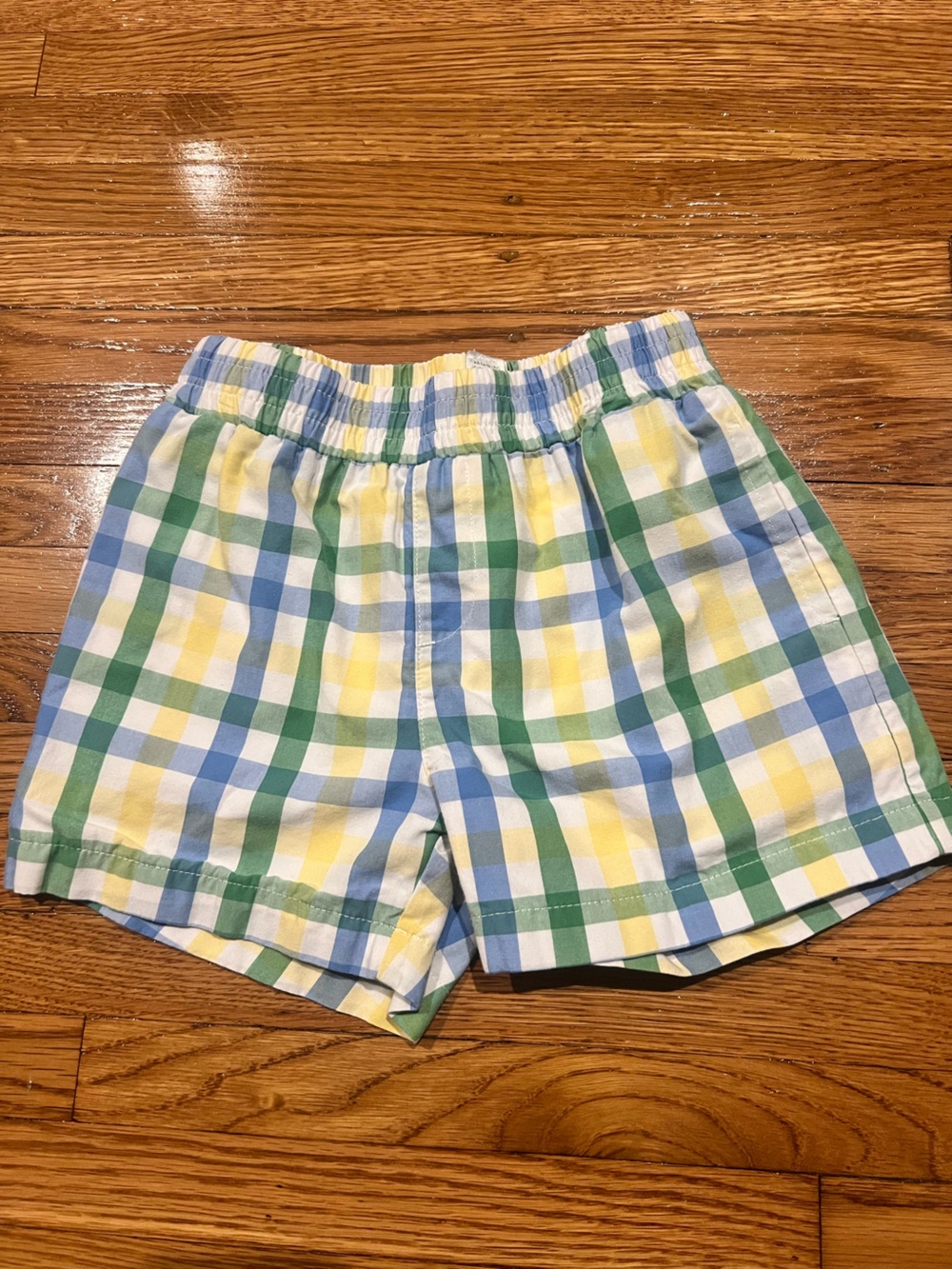 The Beaufort Bonnet Company Blue, Green & Yellow Plaid Kids Shorts